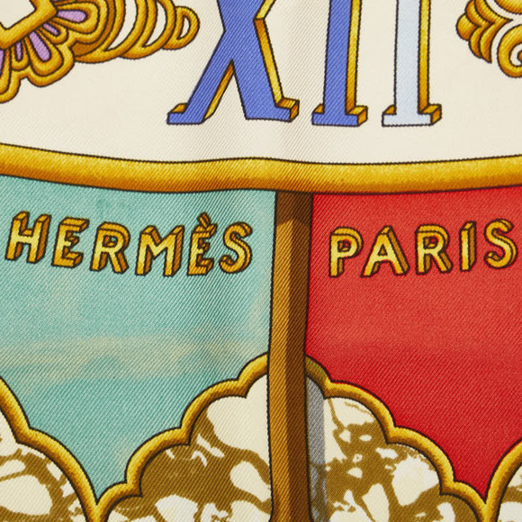 HERMES Authentic White Silk Scarf - Picture 3 of 6